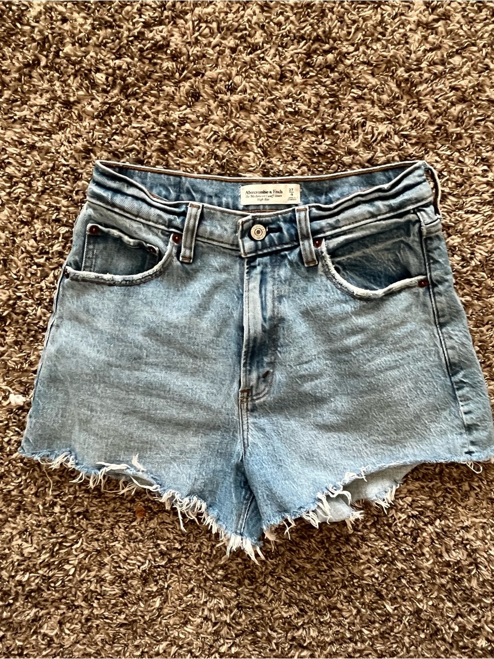 Abercrombie & Fitch Light Wash Denim Cutoff Shorts